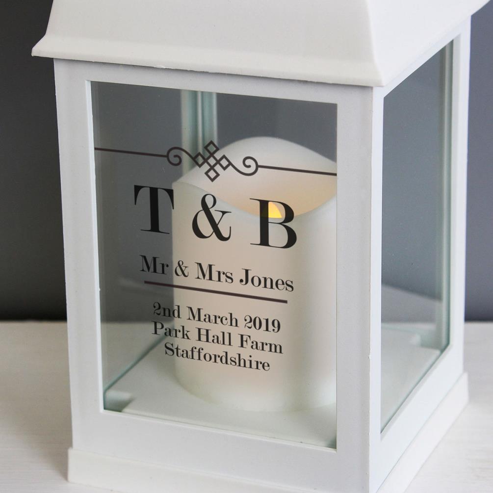 Personalised Elegant Diamond White Lantern Extra Image 2